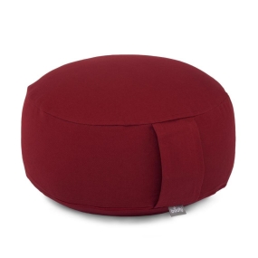 Meditationskissen Rondo Eco Dinkelfüllung mit Köperbezug bordeaux