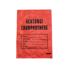 Zahnprothesenbeutel, 17 x 24 cm, rot