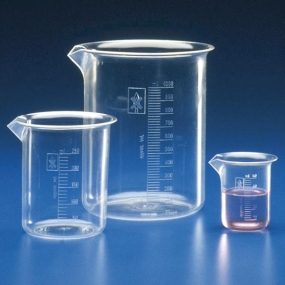 Messbecher PMP graduiert niedrige Form kristallklar Laborbecher