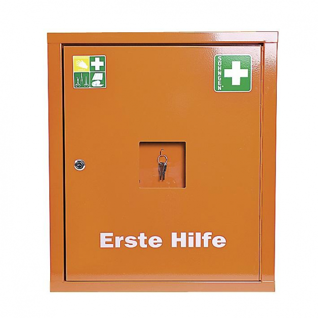 Eurosafe Verbandschrank leer orange, weiß, grün Verbandschrank Eurosafe leer orange, weiß, grün
