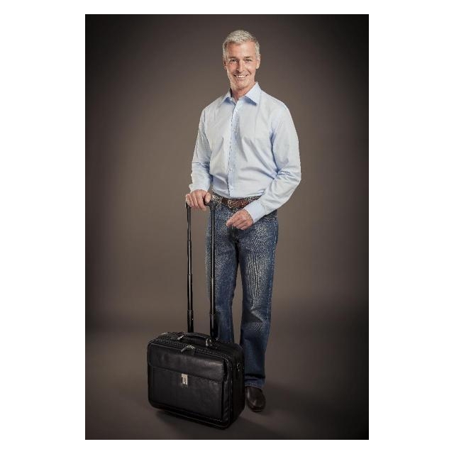 Arztkoffer MOBILO Trolley Nappaleder schwarz Der Komfortable