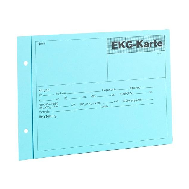 EKG-Karten für  1-3 Ableitungen blau 100 Stück