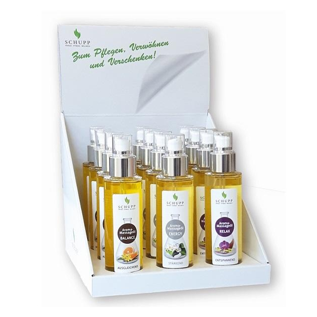 Aroma-Massageöl Display 12 x 100 ml Hautöl