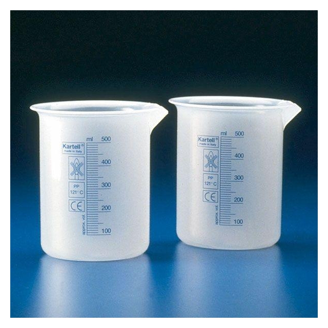 Messbecher PP graduiert niedrige Form milchig Laborbecher