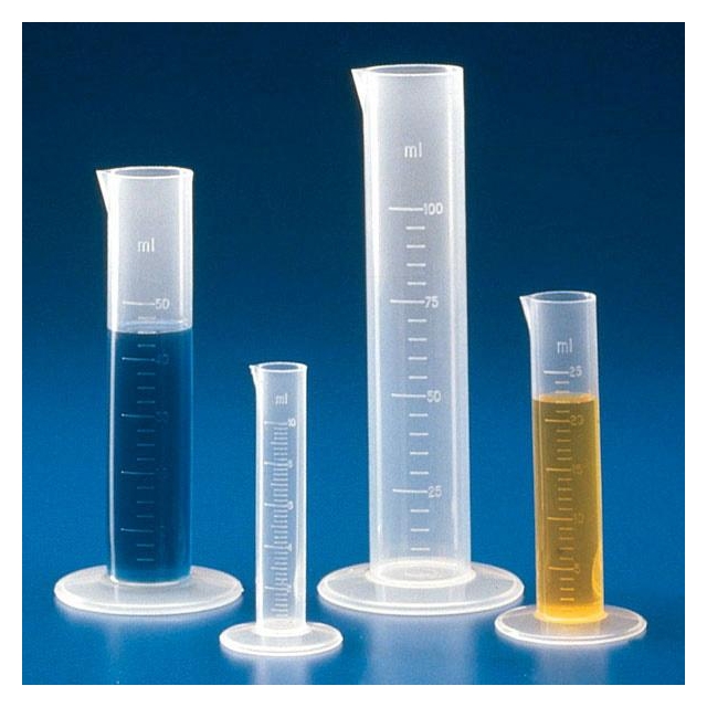 Messzylinder PP graduiert kurze Form milchig Laborzylinder in verschiedenen Ausführungen
