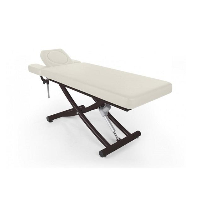 Matera, dreiteilige Liege mit Kopfteil 40/90° beige stationäre Massageliege von Clap Tzu