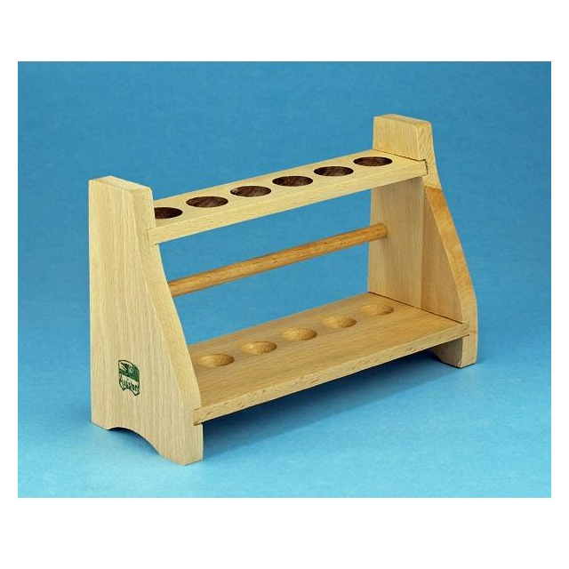 Reagenzglasgestelle aus Holz 6 Gläser Ø 22mm ohne Stäbe Reagenzglasständer von Karl Hecht