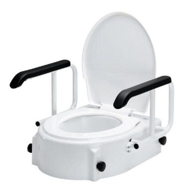 Toilettensitzerhöhung TSE A höhenverstellbar mit Armlehnen