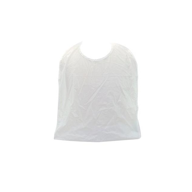 Lätzchen Kunststoffolie mit  Auffangtasche 40 x 60 cm weiß