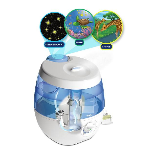 WICK® SweetDreams 2in1 Luftbefeuchtung durch Ultraschall mit Lichtprojektion