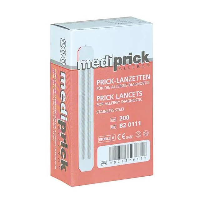 mediprick Allergielanzetten 200 Stück Prick-Lanzetten zur Allergie-Diagnostik