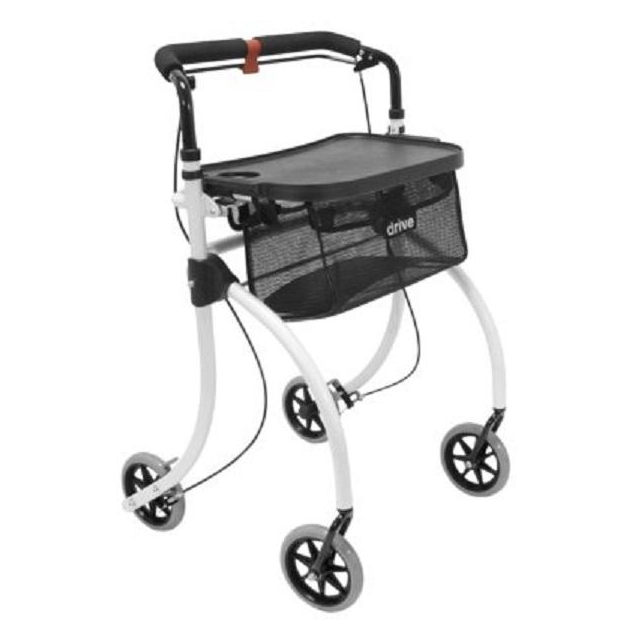 Indoor-Rollator ROOMBA mit Tablett und Gepäcknetz Der sportliche Begleiter für zu Hause