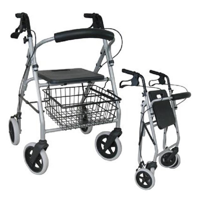 Leichtgewichtrollator Gigo inkl. Tablett und Korb Leichtgewicht-Rollator von Drive Medical mit Rückenbügel