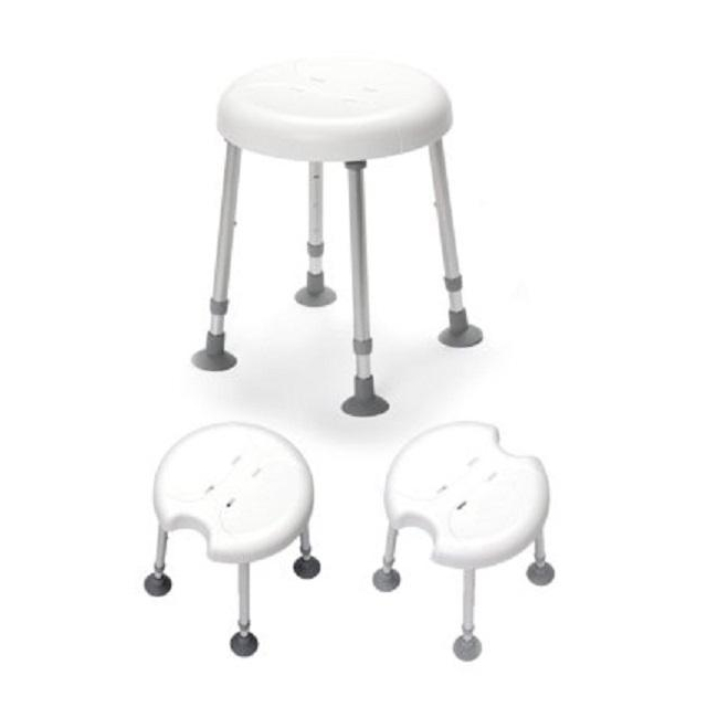 Duschhocker DELPHI 2PLUS mit 2 Ausschnitten höhenvstb. weiß