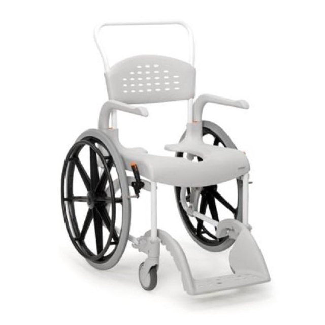 Dusch- und Toilettenrollstuhl Clean 24" weiß Höhe 55 cm