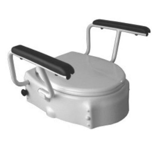 Toilettensitzerhöhung mit Deckel/Armlehnen Höhe 20 cm