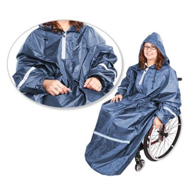 Regencape ROLKO-rainPRO für Rollstuhl mit Ärmeln und Fußteil