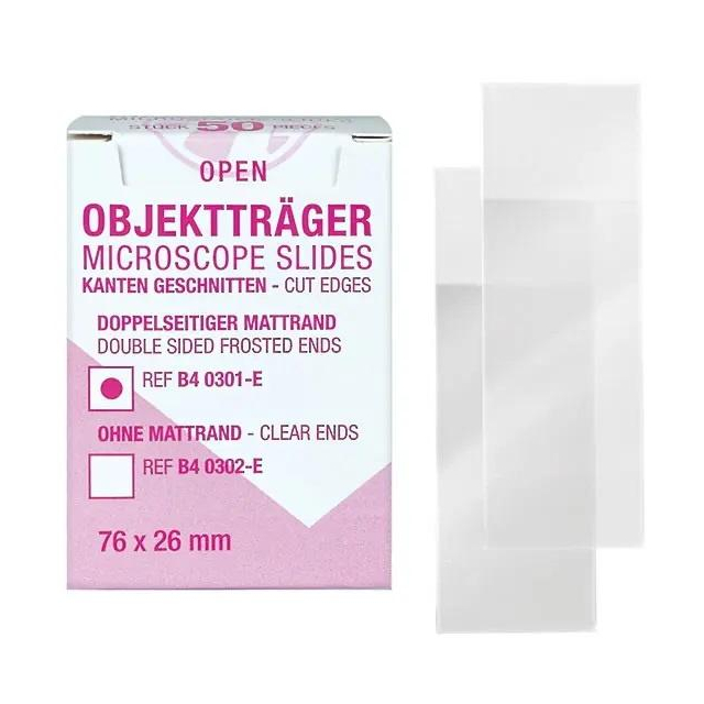 Objektträger Mattrand doppelt 76 x 26 mm 50 Stück Zubehör für Mikroskope