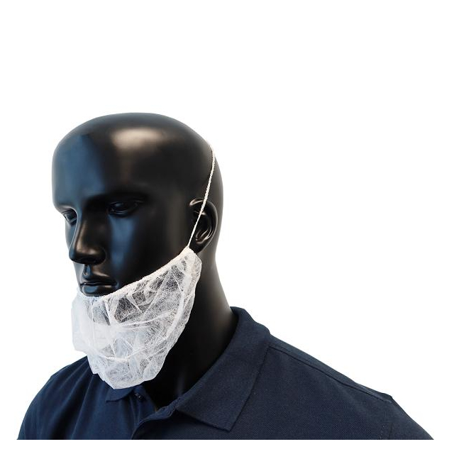 Bartmasken Vlies weiß 100 Stück Barthaar-Schutz