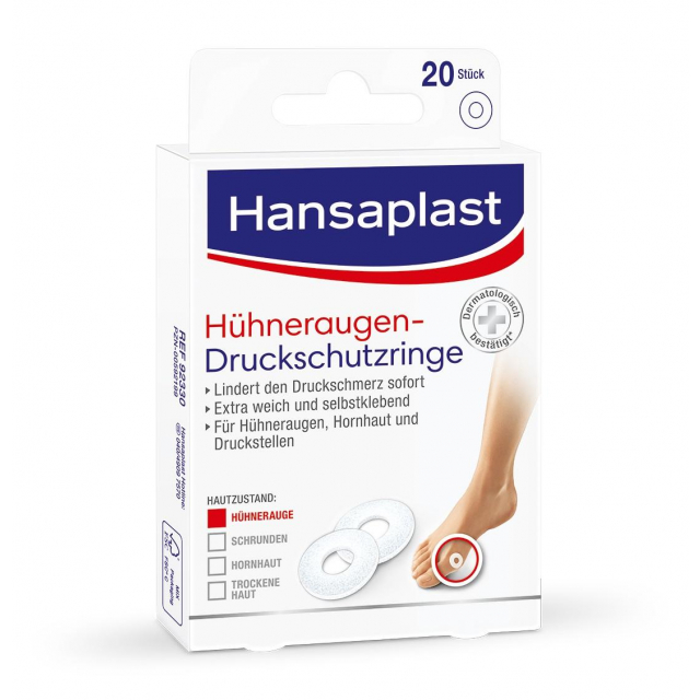 Hansaplast Druckschutzringe bei Hühneraugen 20 Stück Spezialpflaster