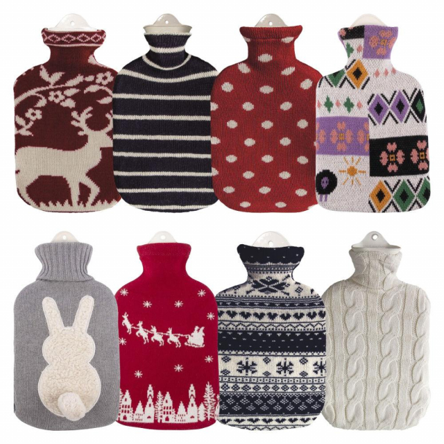 Wärmflasche mit Strickbezug Strickbezüge aus Baumwolle