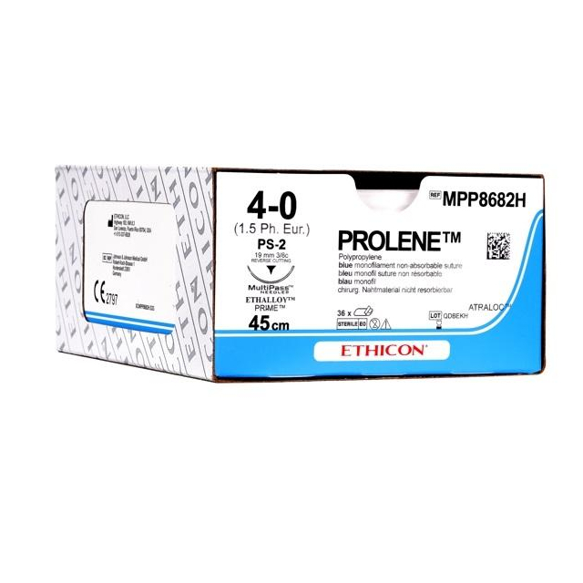 Prolene PS2/ 4 - 0/ 45 cm blau monofil 36 Stück