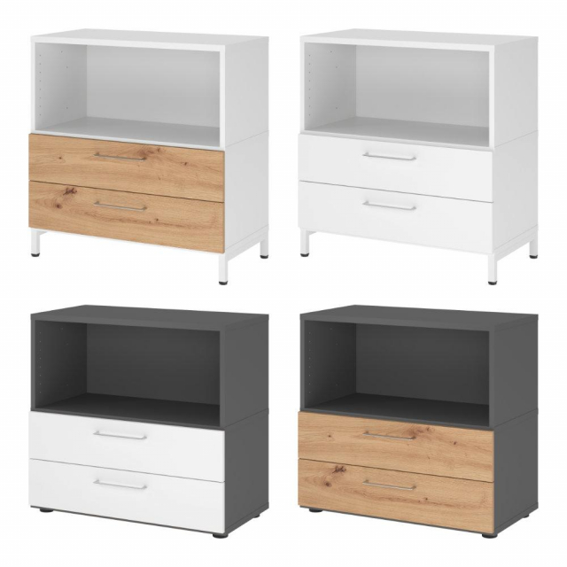 Flexwall Regal mit Schubkästen 2 OH