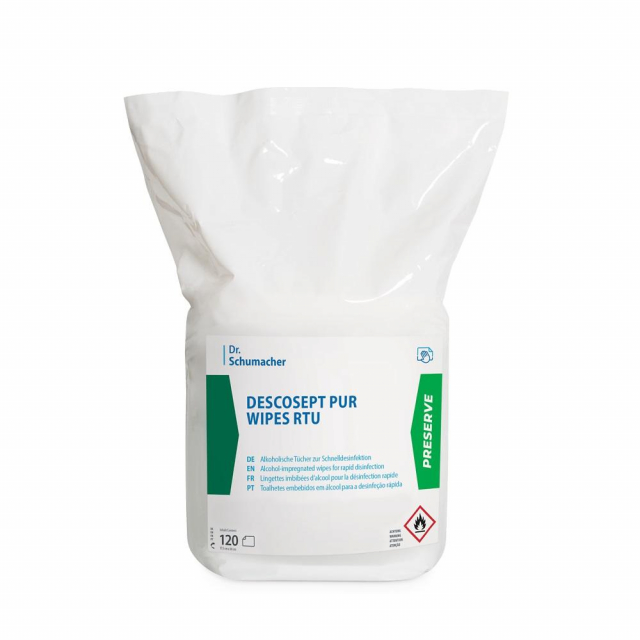 DESCOSEPT PUR Wipes RTU Nachfüllpack 120 Tücher Schnelldesinfektionstücher