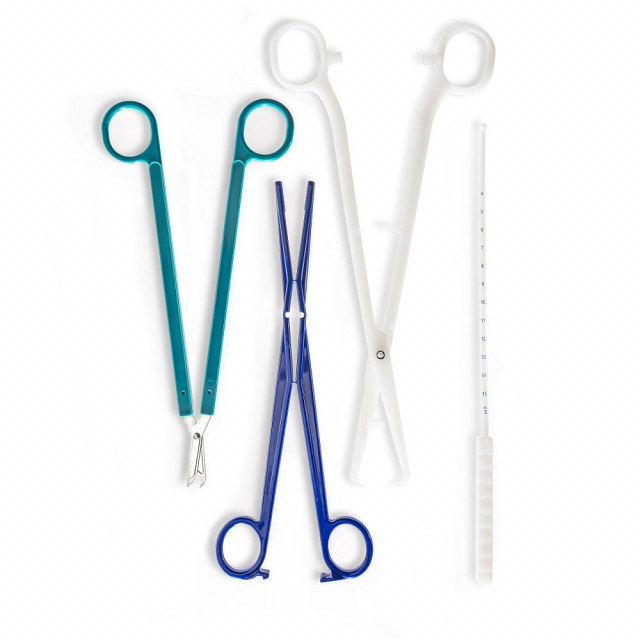 IUD-Kit Kunststoff steril OP-Set mit 4 Einweginstrumenten