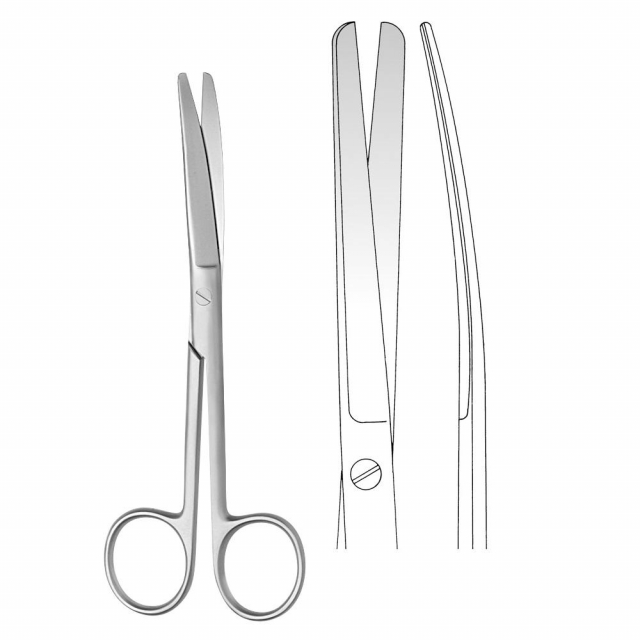 Schere 14,5cm, gebogen, st/st