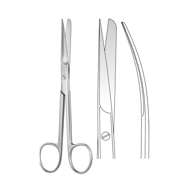 Schere 14,5 cm, gebogen, sp/st