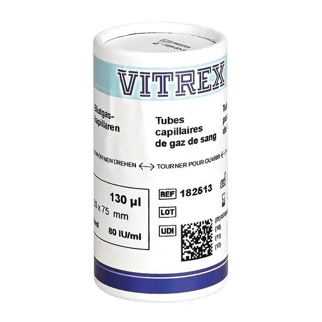 Blutgaskapillaren Glasröhrchen zur kapillären Probenentnahme