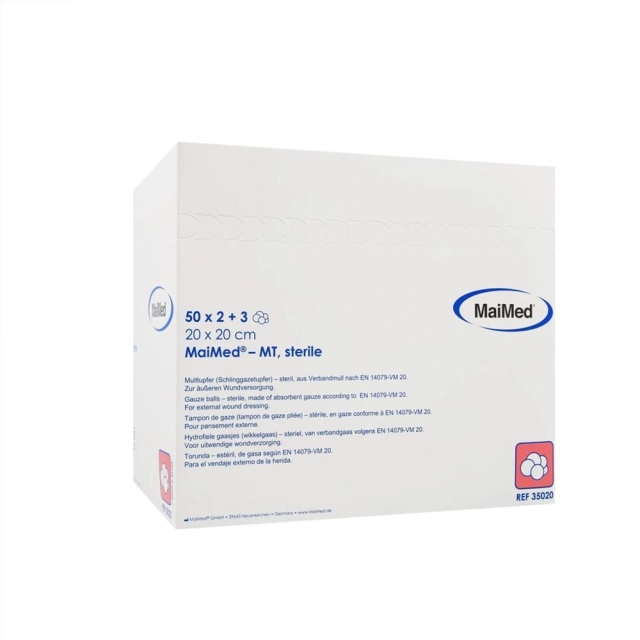 MT-Mulltupfer 20x20cm steril, 2+3 St. pflaumengroß