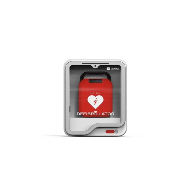 Wandkasten m. akust. u. visuellem Alarm, Kunststoff für AED HeartSave Y/YA, myPad, PAD