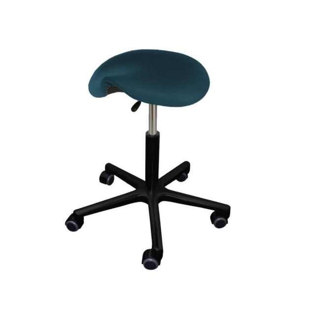 Rollhocker Posto Sattelsitz PU saphir Bequemer und ergonomischer Sitzhocker