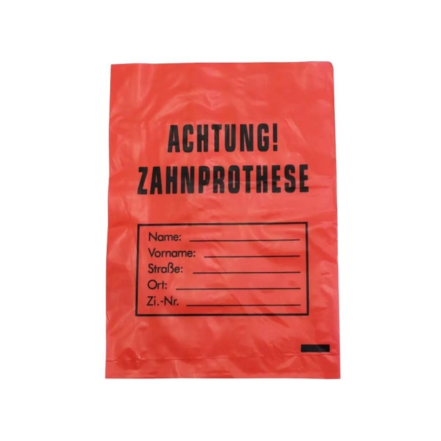 Zahnprothesenbeutel, 17 x 24 cm, rot