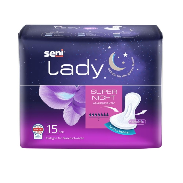 Lady Super Night Einlagen 18 x 37 cm 15 Stück