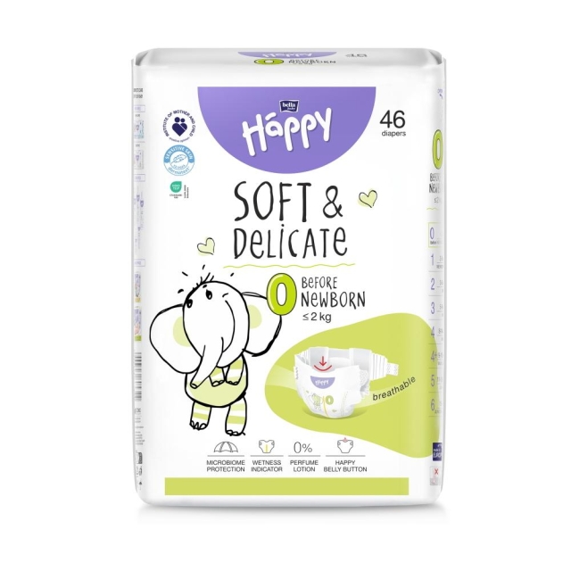 Before Newborn Babywindeln Gr. 0 46 Stück Für Frühchen und Babys mit einem Körpergewicht von unter 2 kg