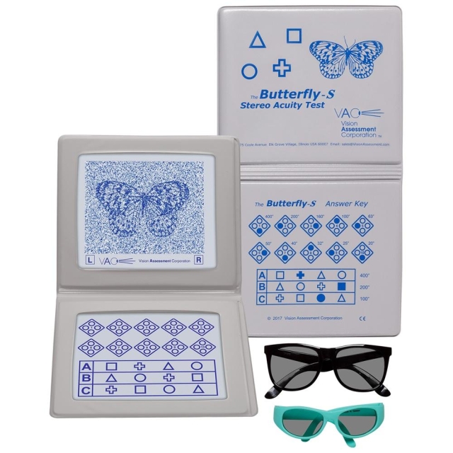 Stereotest "Schmetterling" für Kinder m. Polarisationsbrille