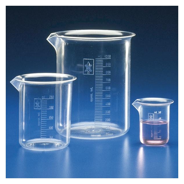Messbecher PMP graduiert niedrige Form kristallklar Laborbecher