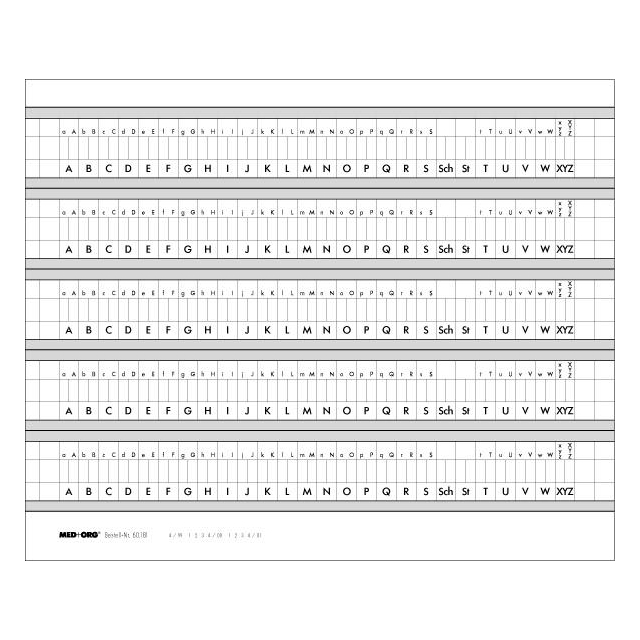 Alphabetleistenaufkleber für DIN A5 Karteitaschen 100 Stück
