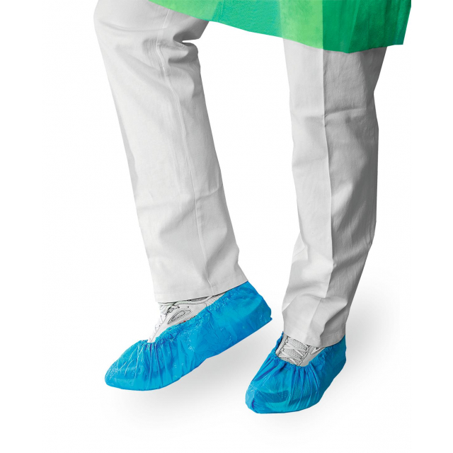 OP-Überziehschuhe 41x15cm 10x100 Stück CPE-Überziehschuhe mit Gummizug