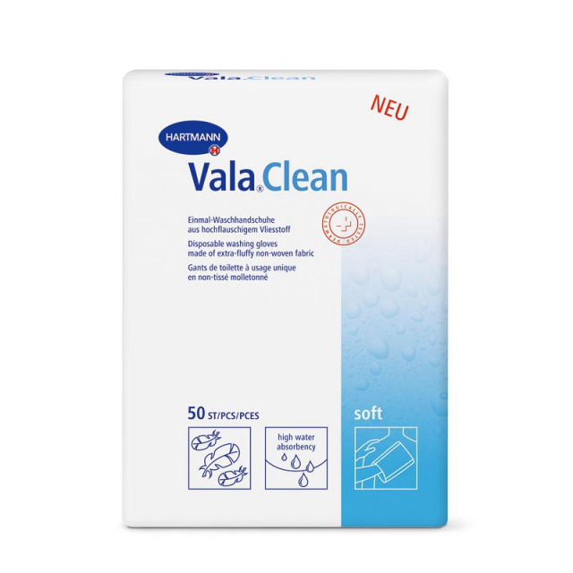 ValaClean soft Waschhandschuhe Einmal-Waschhandschuhe aus hochflauschigem, reißfestem Vliesstoff