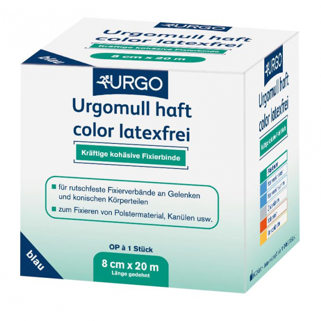 Urgomull haft color Fixierbinde latexfrei Farbige, kräftige kohäsive latexfreie Fixierbinde