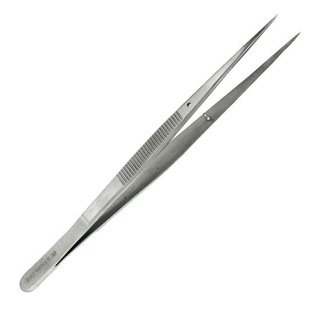 Splitterpinzette gerieftes Maul schlank spitz 11,5 cm