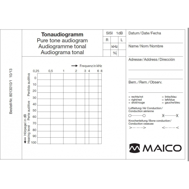 Tonaudiogrammblock ST 20, 50 Blatt