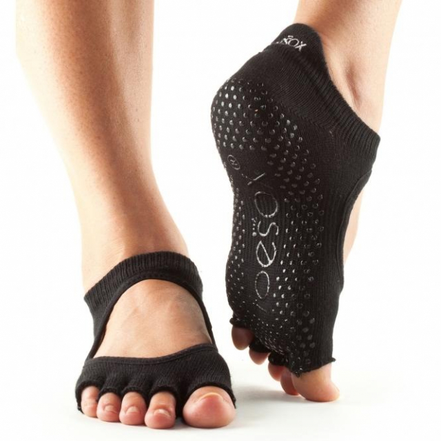 ToeSox Half-Toe Bellarina Black Baumwollsocken in verschiedenen Größen