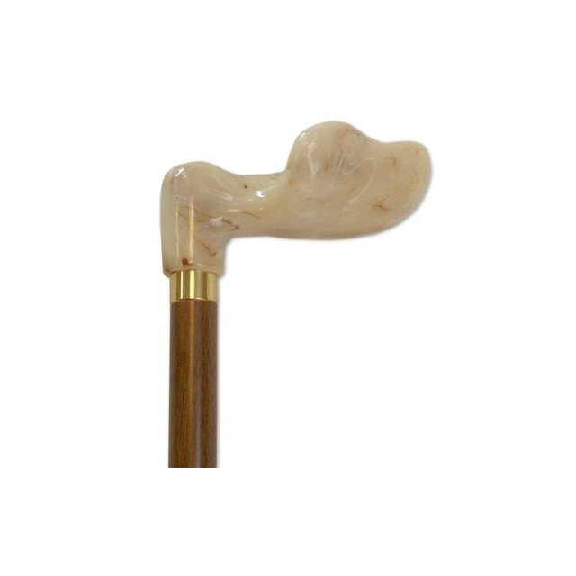 Fischer-Stock Griff marmoriert Kirschbaum Gehhilfe von Gastrock