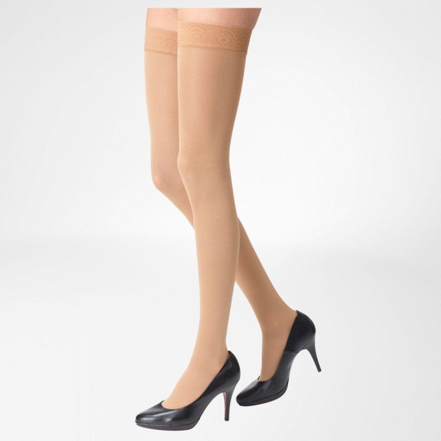 VenoTrain micro S-Strümpfe Kl. 1 caramel Gr.S normal long geschlossene Fußspitze