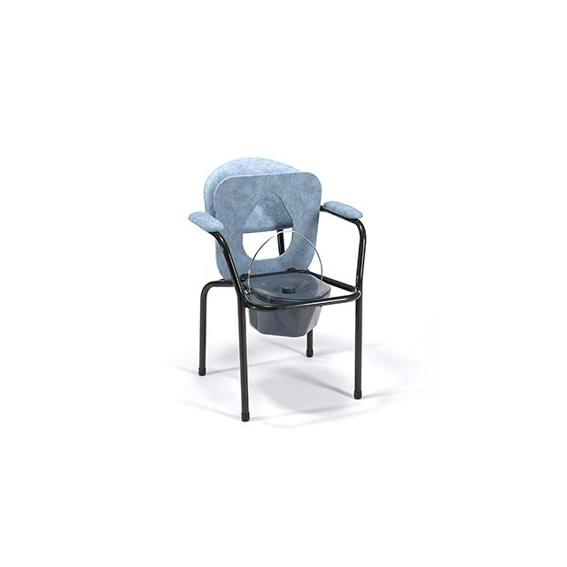 Toilettenstuhl 9062 blau-grau mit Eimer